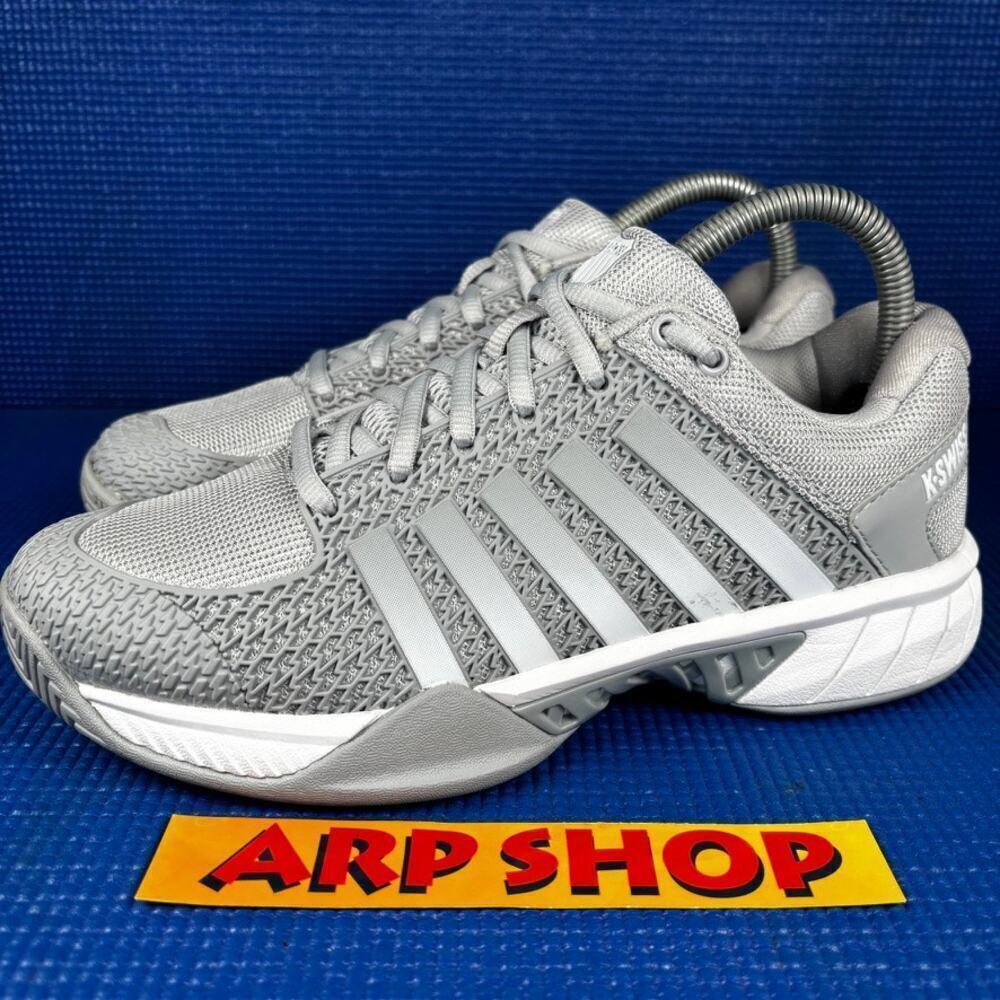 🔴 KSWISS EXPRESS LIGHT Women`s Size 7 Grey White Pickleball Shoes 96563-072-M